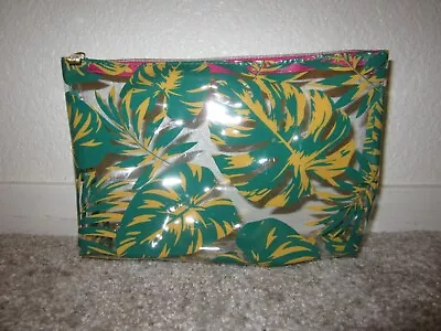 Macy's Clear Palm Leaf Makeup Cosmetic Bag • $4.99