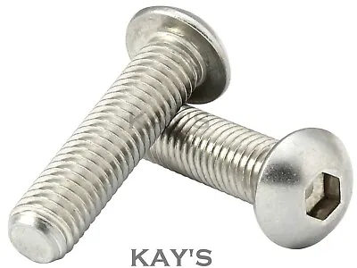 M3 M4 M5 M6 M8.button Head Screws Allen Key Socket Bolts A2 Stainless Steel  • £24.99