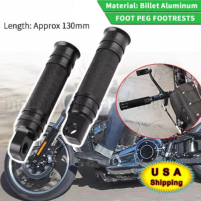 Black Rear Front Foot Pegs For Harley Dyna FXDB Street Glide V-Rod Softail FLSTN • $14.23