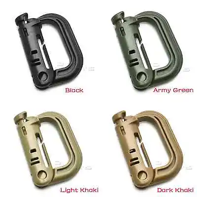 MOLLE D Ring Locking Buckle Durable HD Polymer Tactical Carabiner Belt Clip UK • £2.60