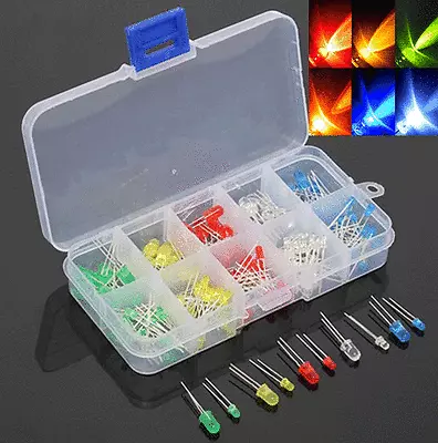 150pcs 3mm 5mm LED Light Emitting Diode White Red Green Yellow Assorted DIY Kit • $6.39