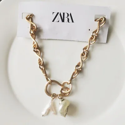 New Zara 16  Seasnail Pearl Pendant Necklace Gift Vintage Women Party Jewelry • $12.99