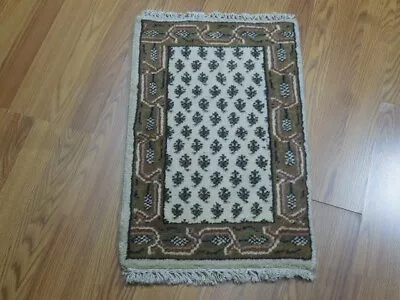 Turkish Kazak Rug  Turkish Hand Made Geometric Kazak Design Rug 1.4x2 Ft K-390 • $4.25