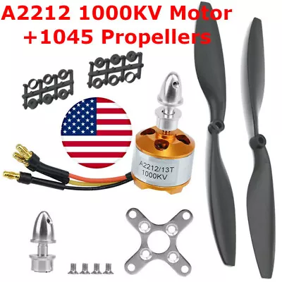 A2212 1000KV Brushless Outrunner Motor W/ 1045 Prop F450 F550 MWC RC Quad Copter • $26.95