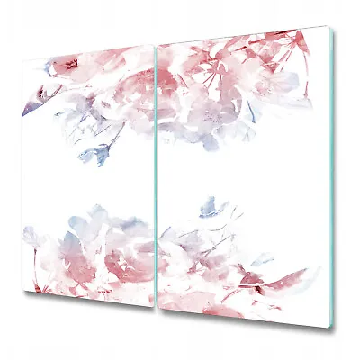 Tempered Glass Worktop Protector Serenity Rose Quartz Floral 2x30x52 • £41.95