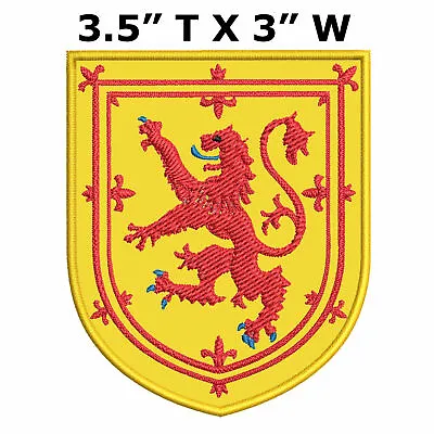 Scotland Medieval Coat Of Arms Lion Crest Embroidered Hook Loop Patch Applique • $5.39