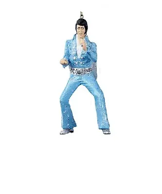 Elvis Presley Christmas Ornament Kurt Adler Blue Jump Suit Cape Licensed • $20.25