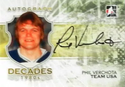 10-11 Itg Game Decades 80s Base Phil Verchota Team United States Autograph Auto • $25.44