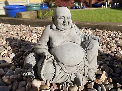 Grey Garden  Concrete Statue Chinese Laughing Buddha Birthday Koi Mum Dad • £16.99