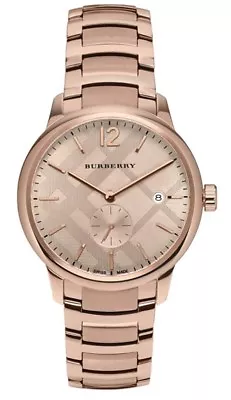 BURBERRY - Unisex Swiss Rose Gold Tone Classic Bracelet Watch - BU10013 • $299.50