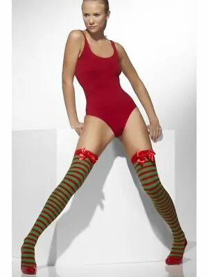 £9 • Buy Ladies Sexy Santa Elf Tights Stockings Womens Christmas Fancy Dress Costume