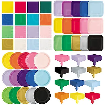£2.95 • Buy Plain Disposable Party TABLEWARE BBQ Events Catering Wedding Birthday 21 COLOURS