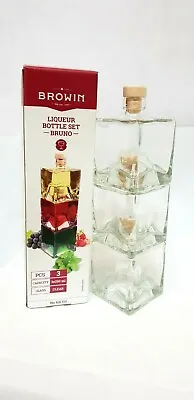 Novelty Glass Bottles SET OF- 3 X 250ml Or 2 X 500ml - Wine Whisky Rum Home Brew • £17.95