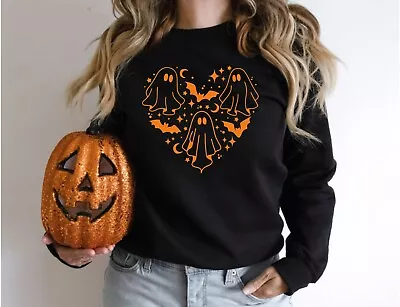 Happy Halloween Pumpkin Tee Witch Unisex Sweatshirt  Love Ghost • £14.69