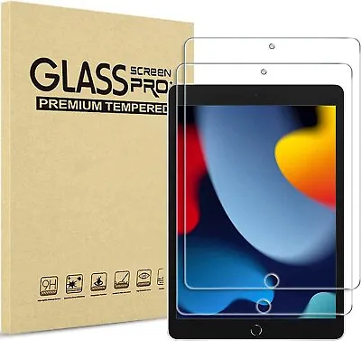 [2 Pack] Tempered Glass Screen Protector For IPad 10.2  9th 8th 7th Generation • £5.35