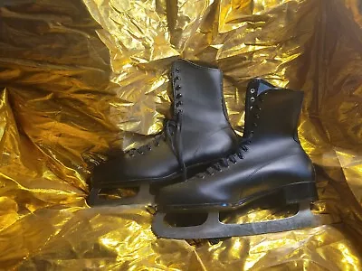 Vintage-Style Black MEN'S MENS U.S SIZE 11 ICE SKATES ICESKATES Skating Laced !! • $34.95