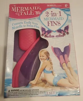 Mermaid’s Tale Fins Set Pink Purple Mono Or Individual Use Pool Fun  • $17.95