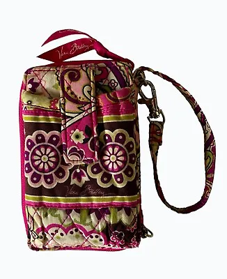 Vera Bradley BERRY PAISLEY Pink Floral Carry It All Wristlet Zip Around Wallet • $11.39