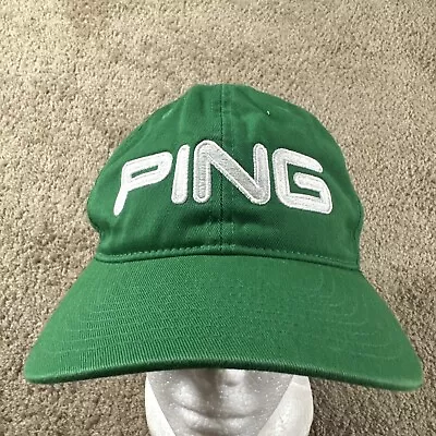 Vintage Ping Hat Cap Mens Green Strapback Adjustable Golf Logo Casual • $14.44