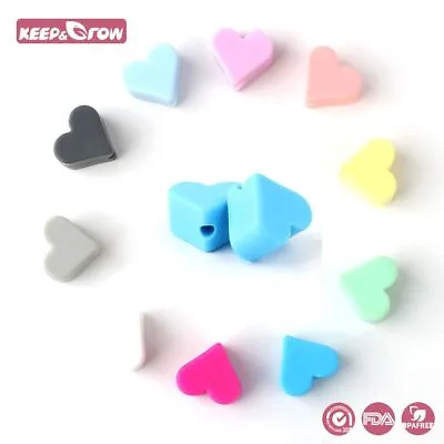 Heart Silicone Beads Kit - DIY Food Grade Pacifier Accessories Safe Baby Product • $7.76