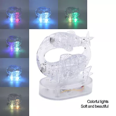 (Pisces)3D Crystal Puzzle DIY Constellations Crystal Puzzle With Light-up Base • £10.87