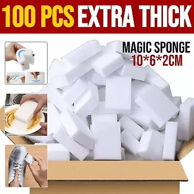 Lot 100PCS Magic Sponge Eraser Melamine Washing Thick Foam Home Cleaning Tool US • $6.95