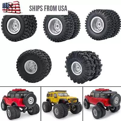 2x Front/Rear Dually Beadlock Wheels Rims/Tires For RC 1:24 AXIAL SCX24 Crawlers • $19.91