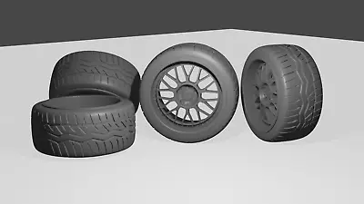 1/24 Work Vs-xx Wheels Tires And Brake Discs For Diorama Or Diecast UNPAINTED • £8