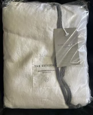 The Citizenry King Cal King Duvet -Stonewashed French Linen-white • $175