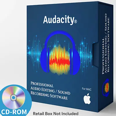 Audacity Professional Audio Music Editing & Recording Software For MAC On CD-ROM • $14.99