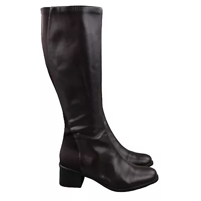 Me Too Women's Size 7.5M Presto Q Dark Brown Side Zip Heeled Knee High Boots • $27.59