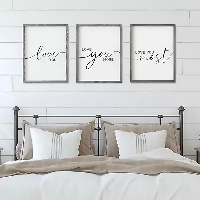 Set Of 3 Love You More Sign I Love You Sign Love You More Wall Decor • $43.99