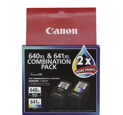 2 Canon PG640XL CL641XL Genuine Ink Cartridges PIXMA MG2160 MG3160 MG3650 Large • $56