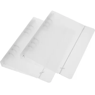  2 Pcs Metal Transparent Loose-leaf Book Clear File Folders Plastic A4 Envelopes • £11.42