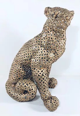 Gilt Metal Gold Leopard Welded Steel Washers Cat Statue • $1750