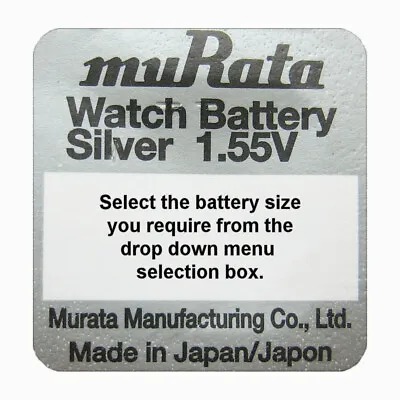 1 X Murata (WAS SONY) SILVER OXIDE Button Cell Watch 1.55v Battery [Select Size] • £1.98