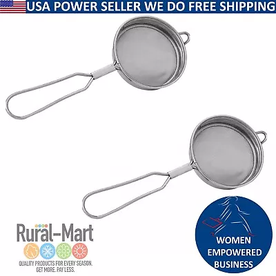 Strainer Tea Coffee Chai S3 Small Liquid Filter Stainless Steel - Pair Of 2 • $11.95