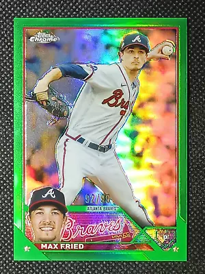 Max Fried 2023 Topps Chrome Green Refractor #/99 Atlanta Braves • $5