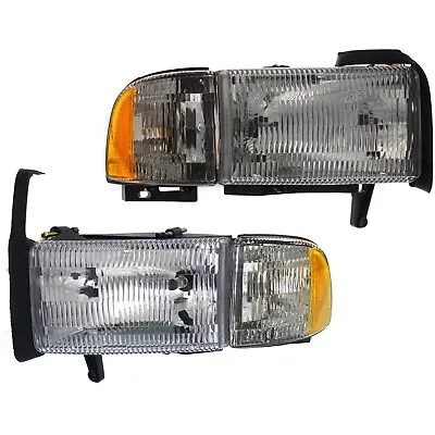 Headlight Set Of 2 Halogen Left & Right For 1999-2002 Dodge Ram 2500/3500 Base • $67.99