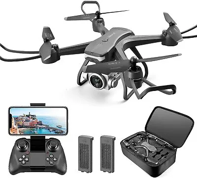 $46.90 • Buy 2022 New RC Drone 4k HD Wide Angle Camera WIFI FPV Drone Quadcopter + 2 Battery