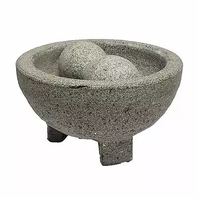 6''Granite Heavy Duty Molcajete W/Pestle For Grinding & Mashing 6.1 X6.1 X3.1  • $17.97