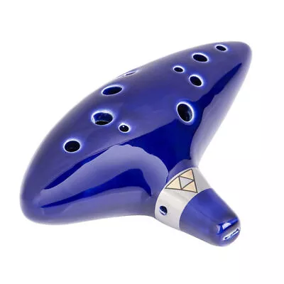 12 Hole Ocarina Ceramic Alto C Vessel Flute Blue Legend Of Zelda Instrument • $23.24