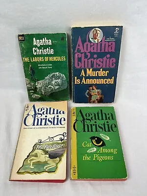 VTG Agatha Christie Paperback Books Hercules Murder Pale Horse Cat Among Pigeons • $9.95