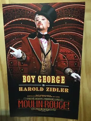 Boy George Signed Moulin Rouge Harold Zidler Poster Theatre Nyc Culture Club • $89.99