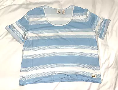 QUICKSILVER ROXY Sz L Striped Boxy T-Shirt - Dopamine Dressing!! • $10