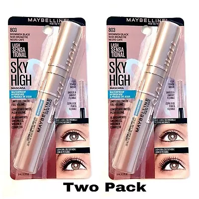 🌟LOT 2🌟 Maybelline 803 Sky High Lash Waterproof  Mascara BROWNISH BLACK TIKTOK • $16.77