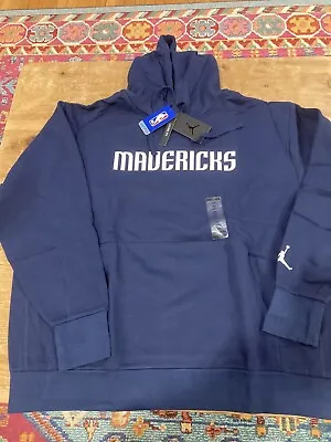 Rare Mens Nike Air Jordan Dallas Mavericks Hoodie Navy Blue 2xl Xxl Nwt • $80.99