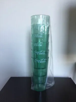 $26 • Buy New (6) Coke Coca Cola Restaurant Green Plastic Tumblers Cups 20 Oz Carlisle