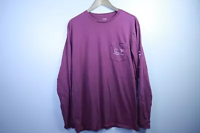 Vineyard Vines Shirt Adult Extra Large Maroon Casual Pullover Long Sleeve Mens • $16.77