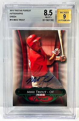 2010 Tristar Pursuit Mike Trout Rookie Auto Green /25 BGS 8.5 NM-MT+ 9 Autograph • $103.50